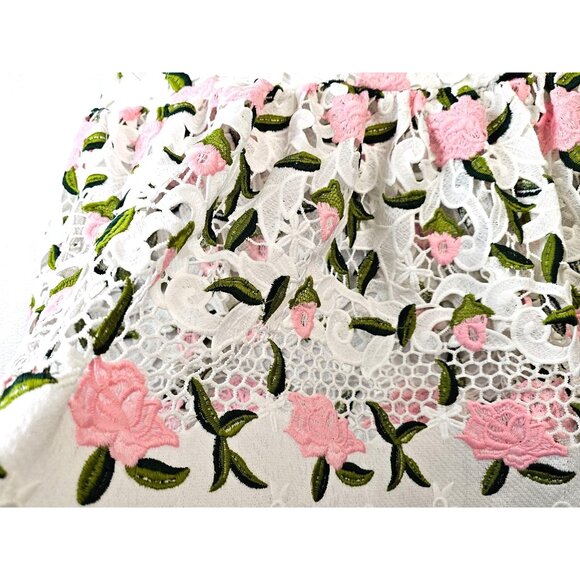 Just Me Womens Exquisite Floral Lace Midi Dress - Size M - Picture 9 of 13